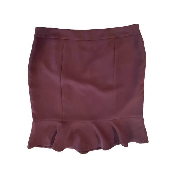 Talbots Women's Deep Purple Ruffled Hem Side Zip Close Pencil Skirt | Size 18 - Picture 2 of 7
